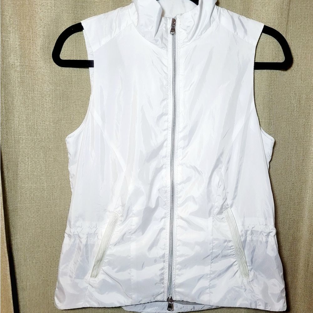 Polo Golf Ralph Lauren White Windbreaker Vest, Women's Size Small